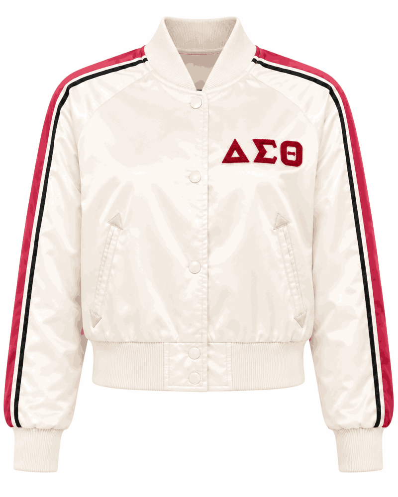 Women's Delta Cream & Crimson Stripe Style Lightweight Jacket